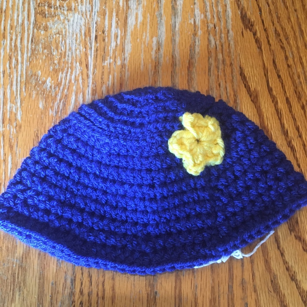 Blue Crochet Bucket Hat with Star for Baby